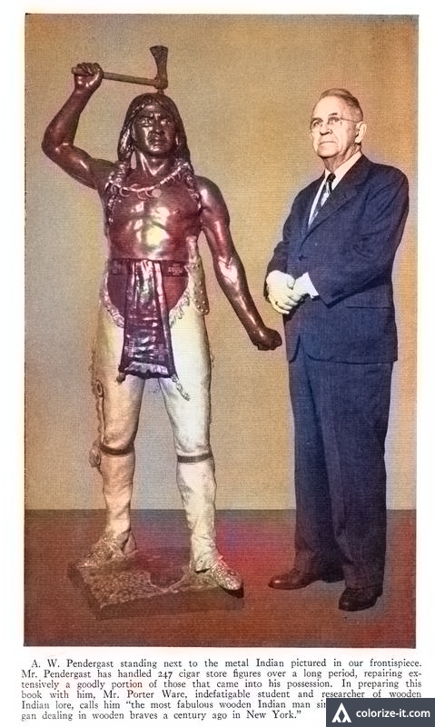 colorized dr. pendergast and figure from his book