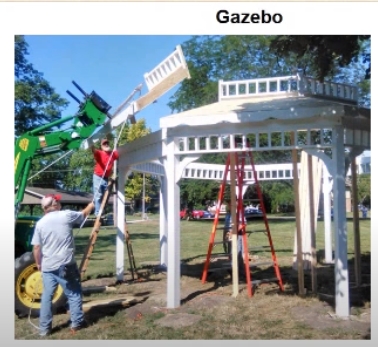 erecting the marsh park gazebo jan 2024