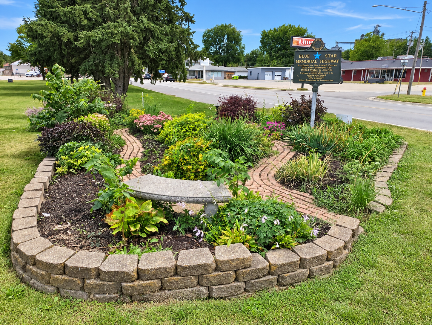 improved image of blue star highway garden by chatgpt